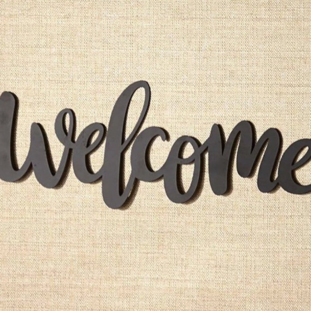 "Welcome" Metal Wall Word Sign